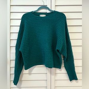 Vibrant Teal Crewneck Flowy Sweater